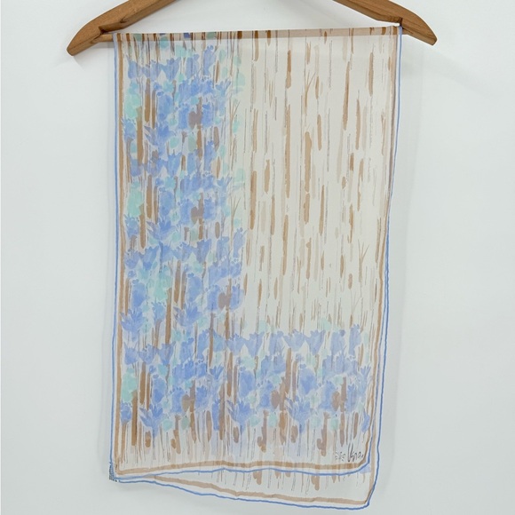 Vintage Scarf RARE Vera Neumann Handrolled Verasheer Made in Japan 13”x42” - Picture 8 of 9